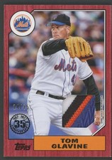 2022 Topps Series 2 1987 Topps Relics Tom Glavine #87BR-TG  Red /25 QUAD Patch