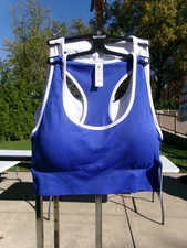 NWT 90 DEGREES BY REFLEX BLUE&WHITE SPORTS BRAS XL