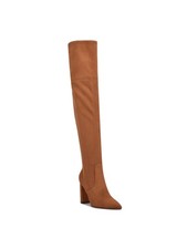 NINE WEST Womens Brown Goring Padded Daser Pointy Toe Block Heel Boots 10 M