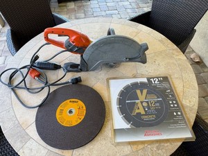 Husqvarna K-4000 Electric Concrete Saw 14” with Blades Clean