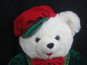 BIG CHRISTMAS SNOWFLAKE TEDDY BEAR RED GREEN GOLD JACKET HAT PANTS 2001 PLUSH | eBay