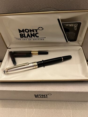 Montblanc Solitaire Fountain Pen 925 Silver , NOS, Gold Nib, Germany ๐ฉ๐ช