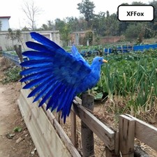 cute simulation blue dove model foam furs wings bird doll gift about 30x50cm