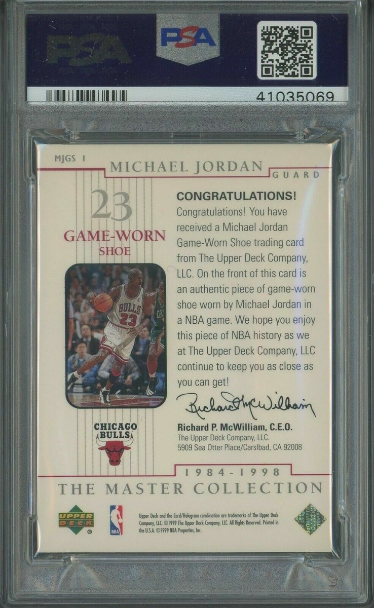 1999 UD Master Collection Michael Jordan Game Worn Shoe patch PSA 