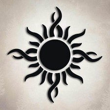 Tribal Sun Decal Car Truck Window Fire Flame Godsmack Energy Island Sticker Usa