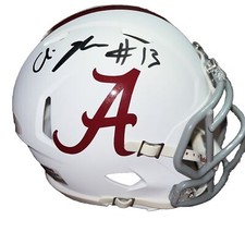 Malachi Moore Signed White Alabama Mini Helmet Proof JSA COA Autographed Auto