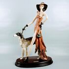 Vintage Capodimonte A. Santini Art Deco Fashion Lady Borzoi Dog Sculpture