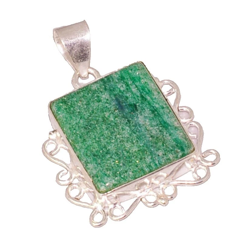 Aventurine Natural Silver Plated Fashion Necklaces & Pendants