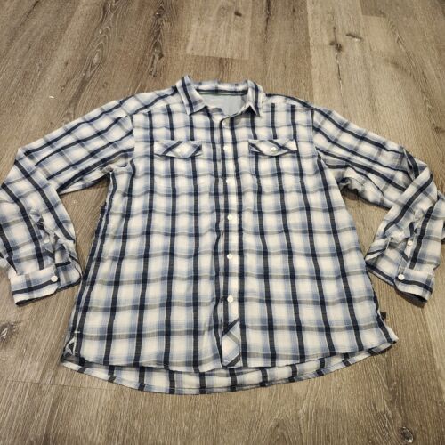 Mountain Hardwear Shirt Mens Large Blue Plaid Long Sleeve Button Up Casual - Picture 3 of 13