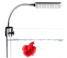 LED Aquarium Light for Fish Tank 24 LEDs White/Blue Adjustable 360 Flexible Arm