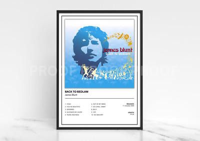 James Blunt Back to Bedlam Album Einzelcover Poster / Musik Weihnachtsgeschenk