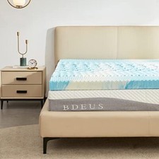 2 Inch Mattress Topper 5-Zone Memory Foam Mattress Topper Pressure Relieve So...