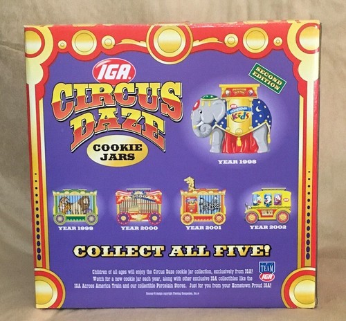 1998 IGA Circus Daze Special Edition Cookie Jar - New in Box / Elephant - Picture 2 of 11