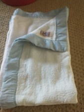 Quiltex Vintage Baby Blanket White And Blue