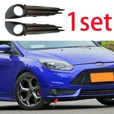 Front Fog Light Lamp Cover Trim 2PCS Matte Black Fit For Ford Focus 2012-2014 ST