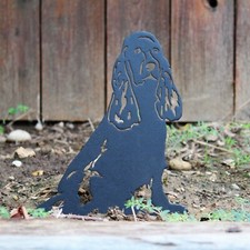 Springer Spaniel Black Metal Dog Silhouette