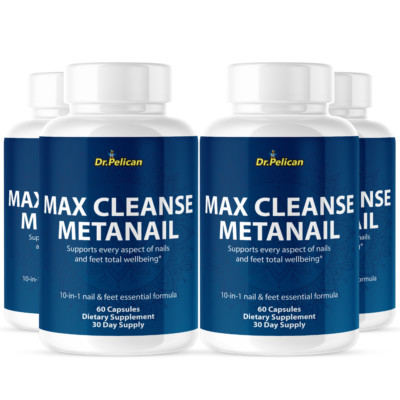 Max Cleanse Metanail- Immune & Nail Support- 4 Bottles- 240 Capsules
