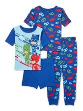 PJ Masks Night Time Heroes Toddler Boys 4 Pc Mix  Match Pajama Set Size 4T NWT