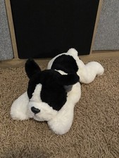 FAO Schwarz Realistic French Bulldog Plush Puppy Boston Terrier Black White 14