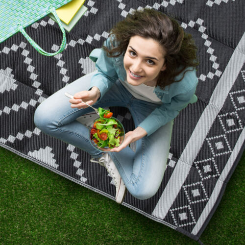 5 Fuß x 8 Fuß wendbare Terrassenmatte Wohnmobil Outdoor Camping Picknick Teppich Deck Camper Teppich - Bild 15 von 17