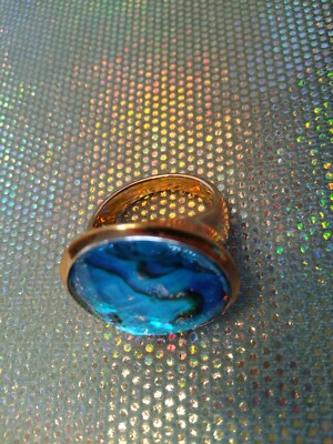 Ralph Lauren RL Turquose Ring Pink Gold Tone Size 7 | eBay
