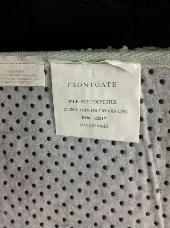 Frontgate Ethereal Bathroom Bath Rug Surf Polyester Shower Mat Throw 21"x34" - Image 4 of 4