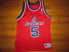 JUWAN HOWARD Vtg 90s 1994 Champion Washington Bullets Jersey Rookie Sz 40 EUC