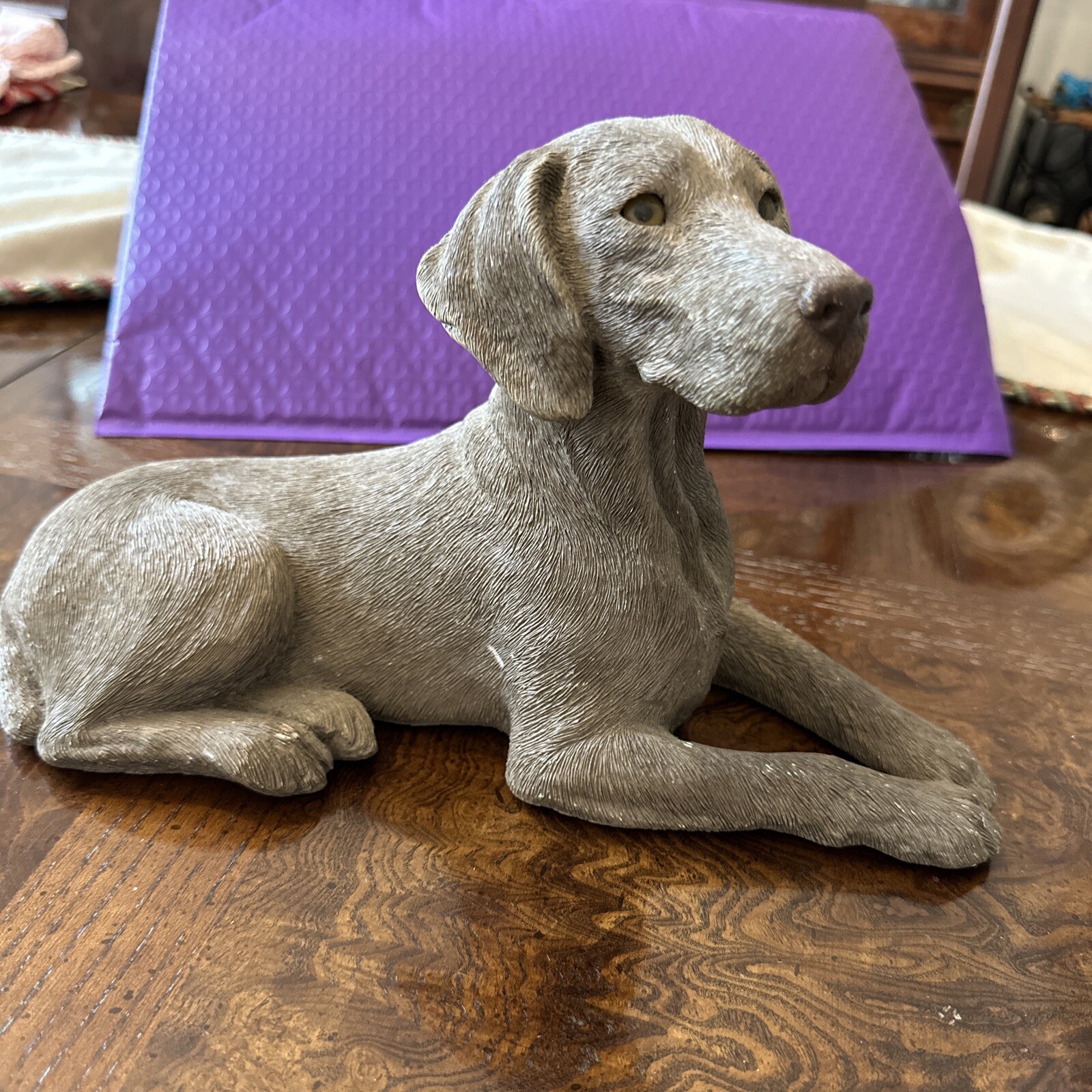 Sandicast Sandra Brue Weimaraner Dog Sculpture 10x6 Hand Cast Figurine