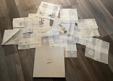 LOT OF 11 NEW VINTAGE BURMEL SWITZERLAND WHITE EMBROIDERED HANDKERCHIEFS