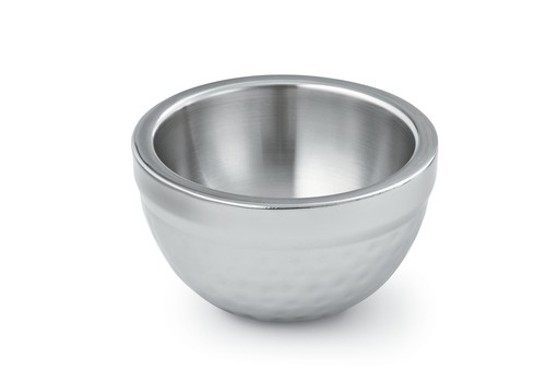 Artisan Insulated Doublewall Hammered Stainless Steel Serving Bowl 14ounce Capac