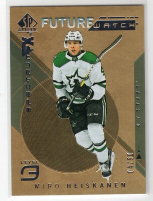 SP AUTHENTIC FUTURE WATCH SPECTRUM FX GOLD 04 /50 MIRO HEISKANEN JERSEY # 1/1 !!