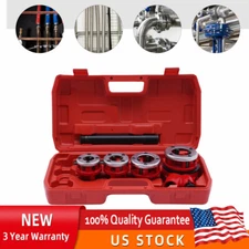 Pipe Threading Kit Pipe Threader 1/2''-1-1/4'' BSPT Plumber Set Die Dies Set Red