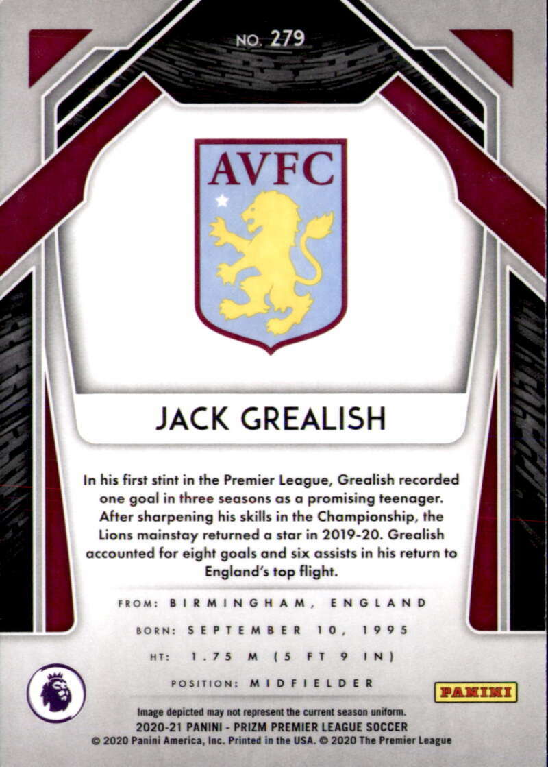 2020-21 Panini Prizm Premier League #279 Jack Grealish Aston