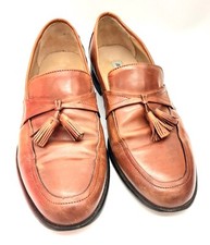 Johnston  Murphy Men's Dress Shoes Size 10.5-M, Brown Leather, Tassels Slip-on