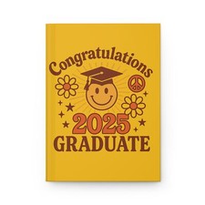 Graduation Hardcover Journal, 2025 Graduate Notebook, Boho Floral