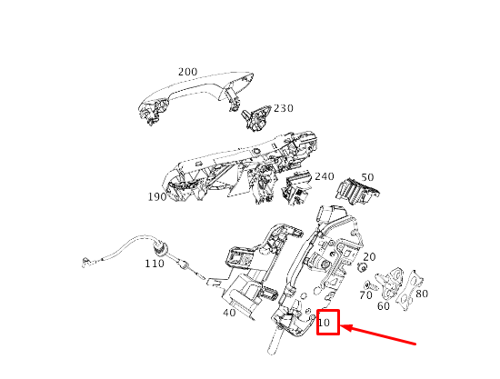 Neu MERCEDES-BENZ CLA C118 Türschloss hinten rechts A0997303501 Original
