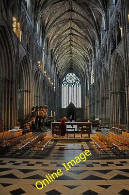 Photo 12x8 Worcester : Worcester Cathedral - The Nave Looking along the na c2014