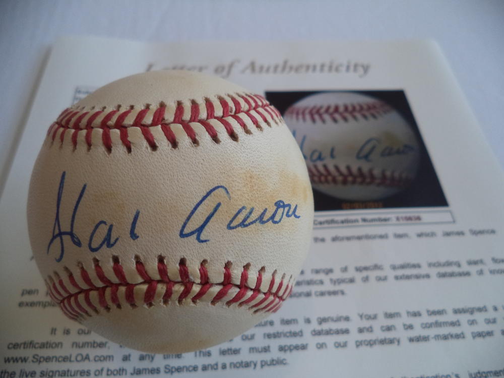 Hank Aaron Autographed Signed Atlanta Braves VINTAGE N.L. BASEBALL JSA LOA X15636 