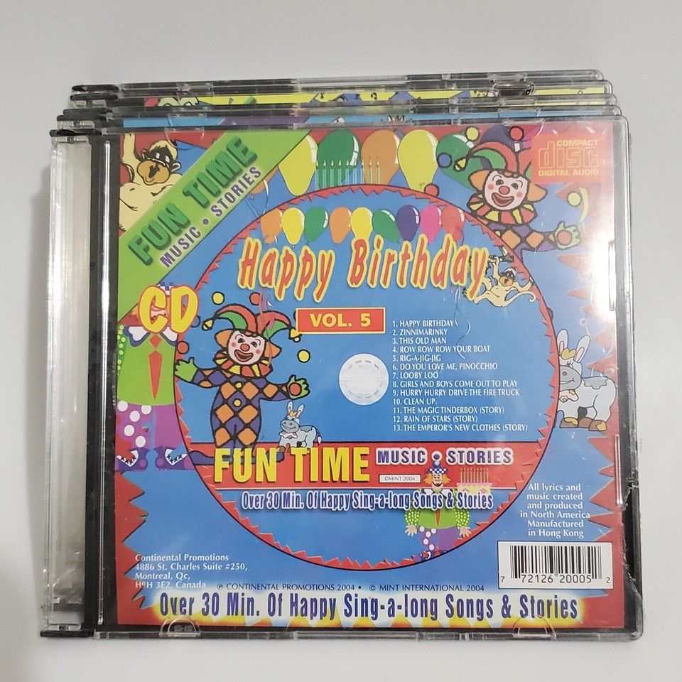 6 Fun Time Music And Stories Children's CDs New Sealed Vols 15 And Vol