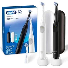Oral-B iO Series 2 Electric Toothbrush, Pure White & Night Black, 2pk., 3 Brush