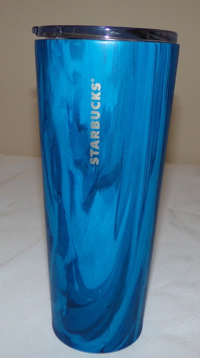 Starbucks タンブラー Starbucks Blue Swirl 24 fl oz Metal Tumbler Coffee Travel Cup w