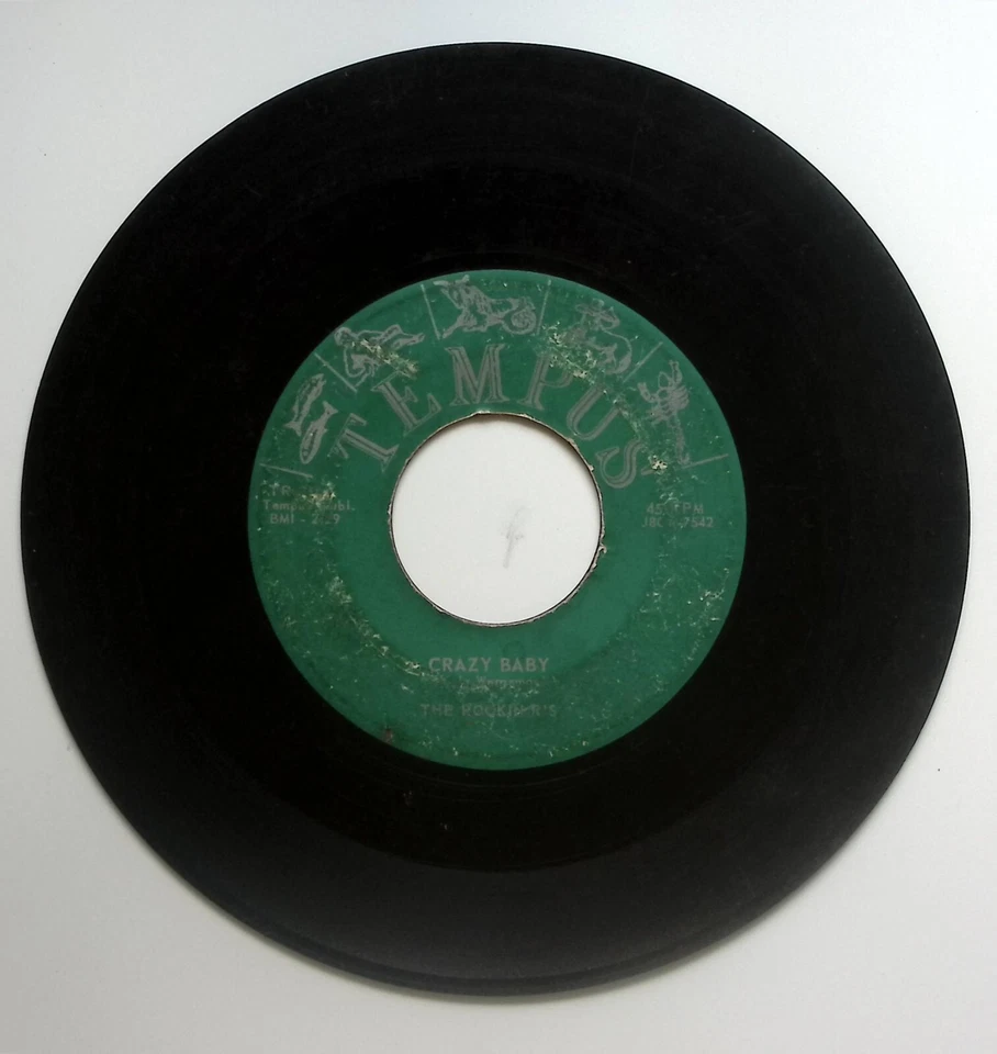 THE ROCKIN R'S CRAZY BABY/THE BEAT TEMPUS RECORDS VINYL 45 66-55 Foto 3 de 3