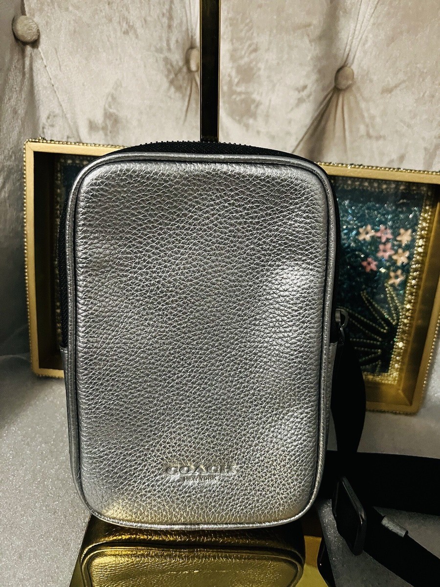 Coach Unisex Small CO917 Aden Crossbody Bag Handbag Metallic