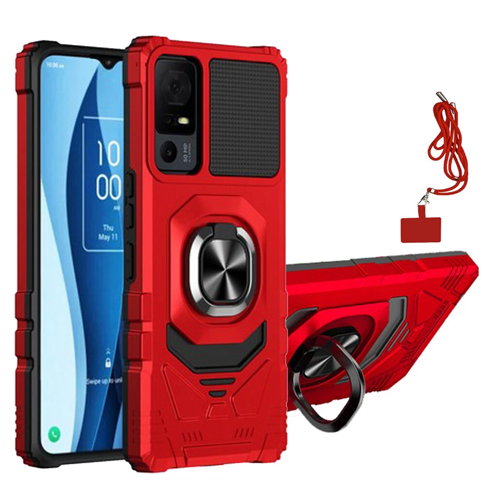 Phone Case for TCL 40 XE 5G T609J Shock Absorbing /Lanyard CrossBody NeckLace