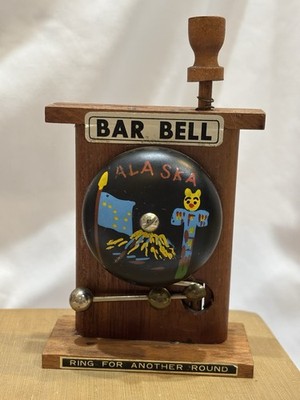 Vintage Wood Novelty Bar Bell Alaska