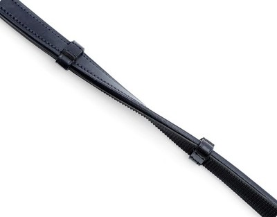 FSS HYBRID DRESSUR Zügel Halb Gummi Innengriff Leder Handstoppt Kerben 5/8