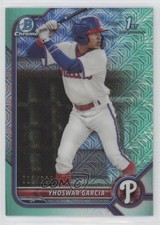 2022 Bowman Chrome Prospects Mega Box Aqua Mojo Refractor Yhoswar Garcia he0