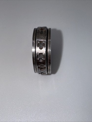 Men's CROSS or PLUS Spinner 925 Sterling Silver Thumb Ring Size 12 (10 Grams)