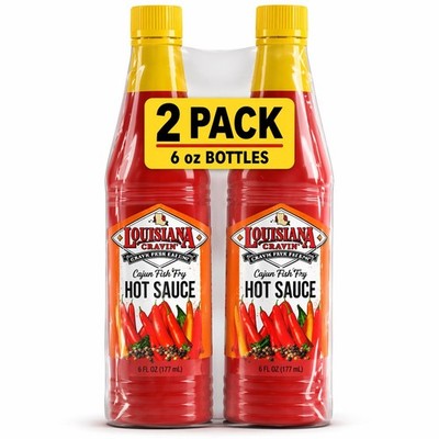 Louisiana Cravin  Cajun Fish Fry Hot Sauce 6 oz (Pack of 2)   Bold Cajun Flavor