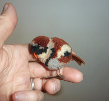MCM 2" Steiff Woolen Pom Pom Sparrow Bird - 6508 No Tag or Button